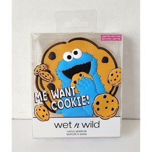 Sesame Street x Wet N Wild Cookie Monster Hand Mirror NEW NIP Limited Edition